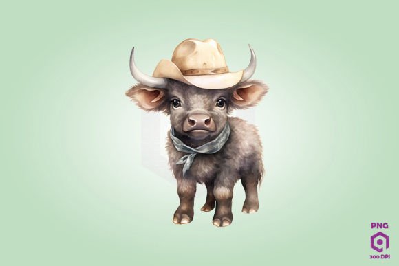 African Cape Buffalo Wearing Cowboy Hat