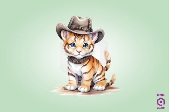 Bengal Tiger Wearing a Cowboy Hat