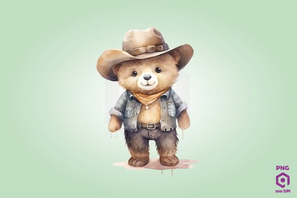 Grizzly Bear Wearing a Cowboy Hat