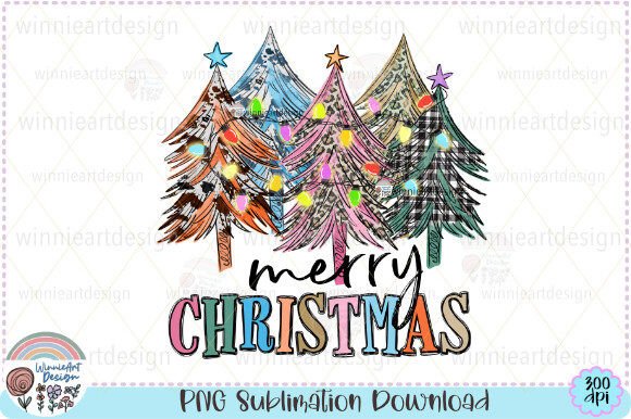 Merry Christmas Tree Western Country PNG